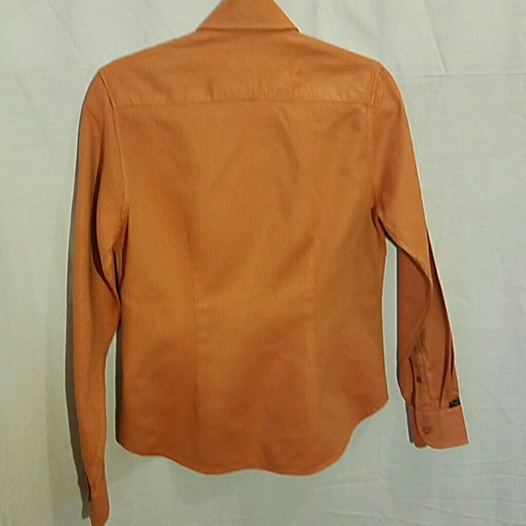 David Saddler Sz 44 Orange Darted Button Front - Picture 6 of 6